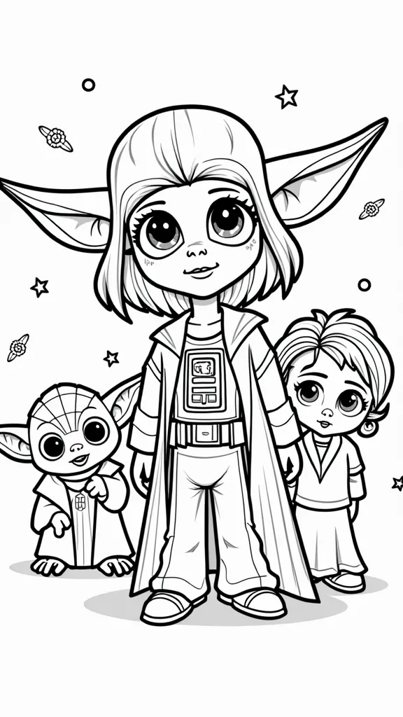 coloriages de personnages de dessins animés de Star Wars.